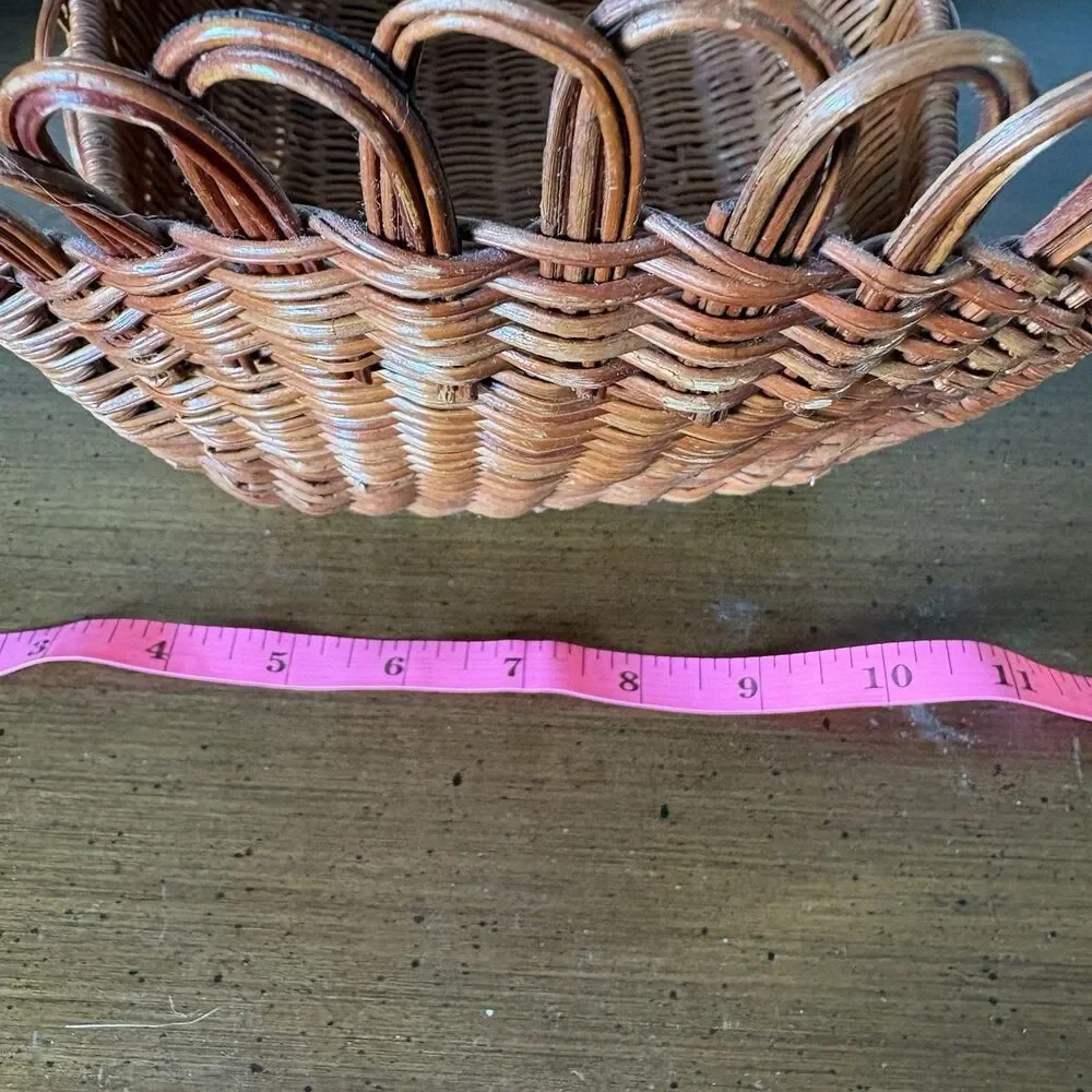 Vtg Turkey Woven Rattan Basket Home Fall Decor Holiday Centerpiece Thanksgiving